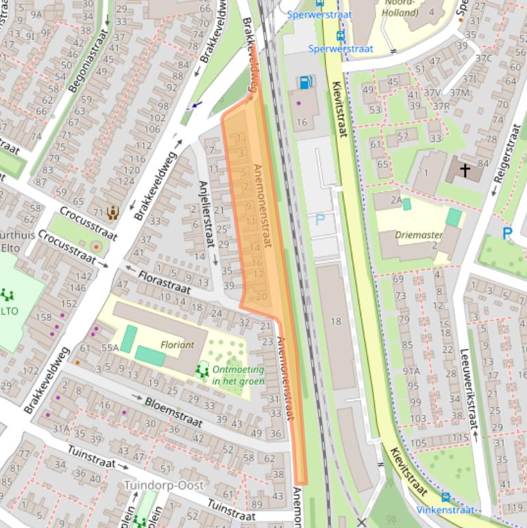 Kaart van postcodegebied 1782LA.