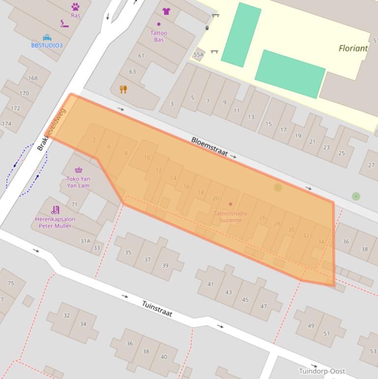 Kaart van postcodegebied 1782LE.