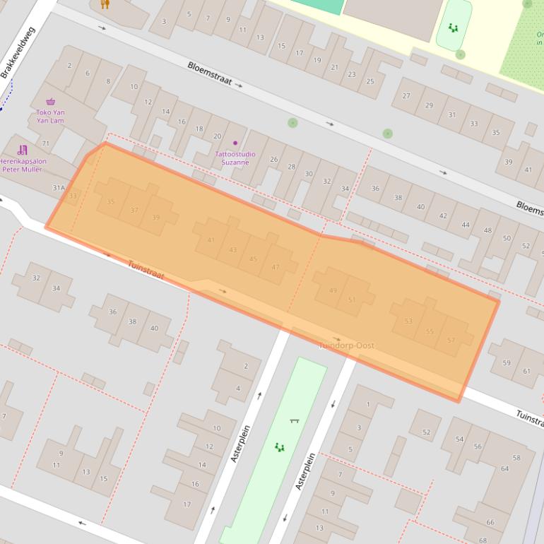 Kaart van postcodegebied 1782LJ.