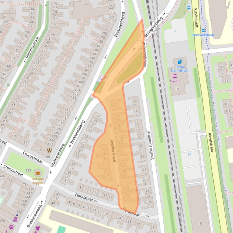 Kaart van postcodegebied 1782MA.