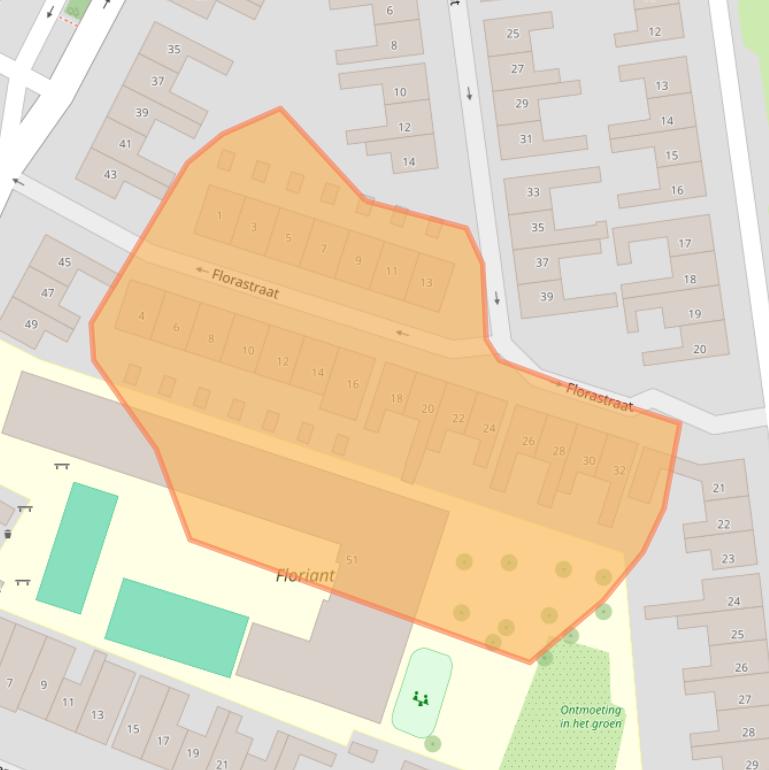 Kaart van postcodegebied 1782MB.