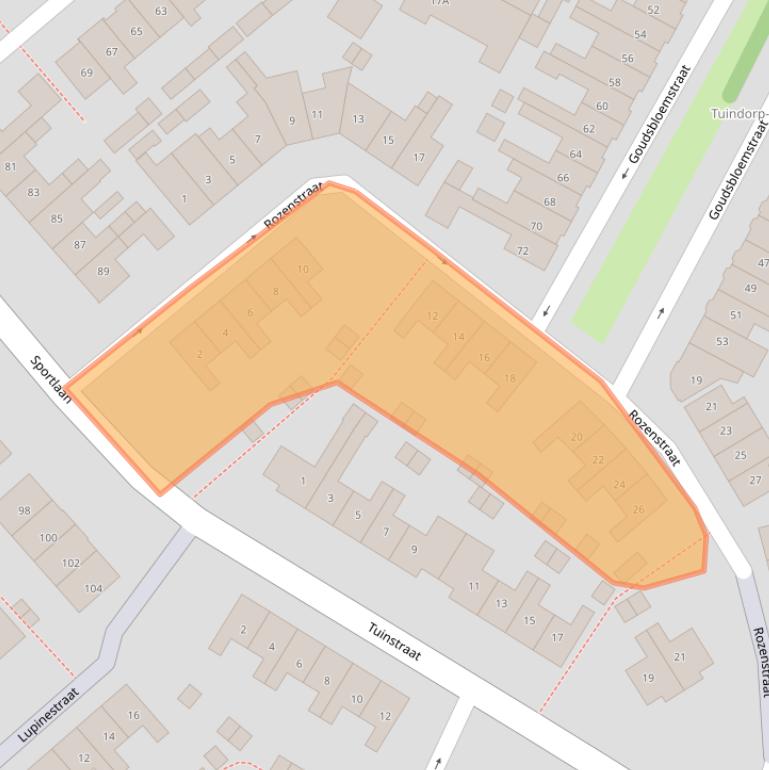 Kaart van postcodegebied 1782MT.