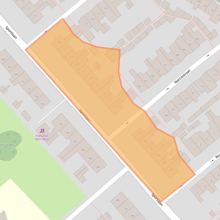 Kaart van postcodegebied 1782NC.