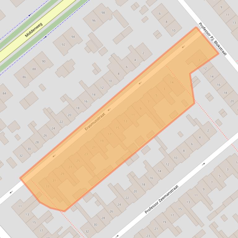 Kaart van postcodegebied 1782NL.