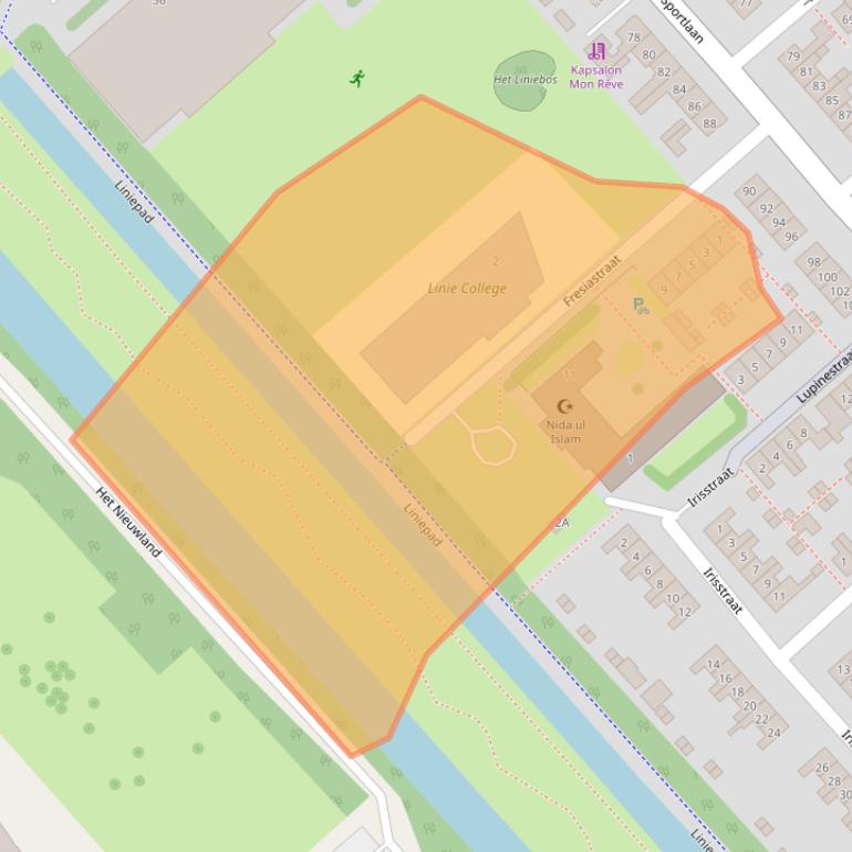 Kaart van postcodegebied 1782NS.