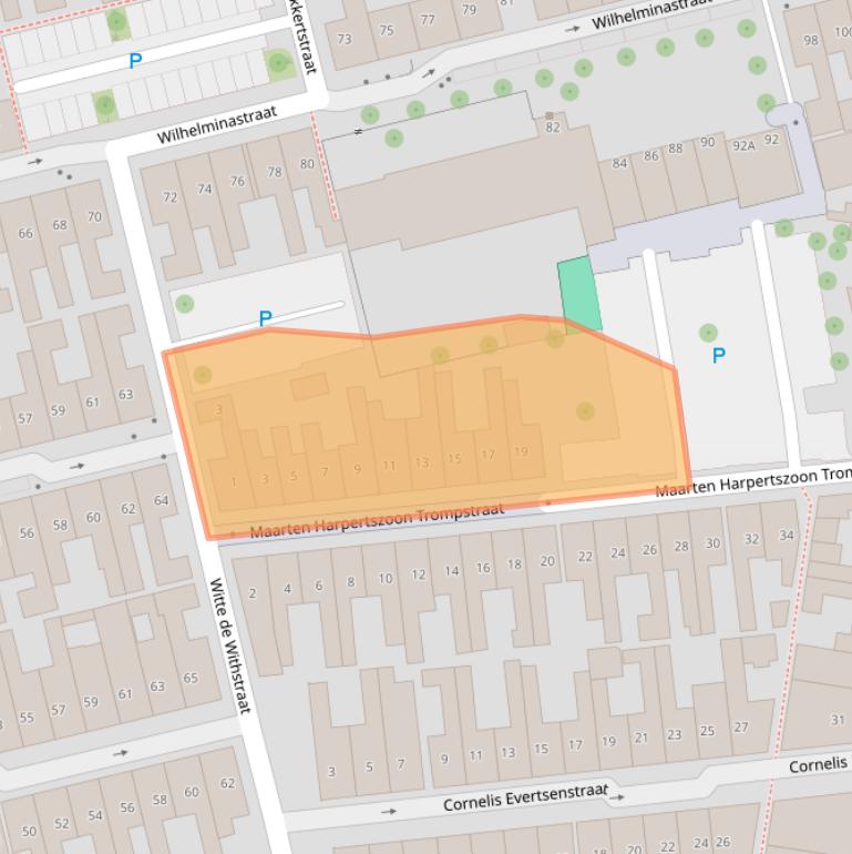 Kaart van postcodegebied 1782PV.