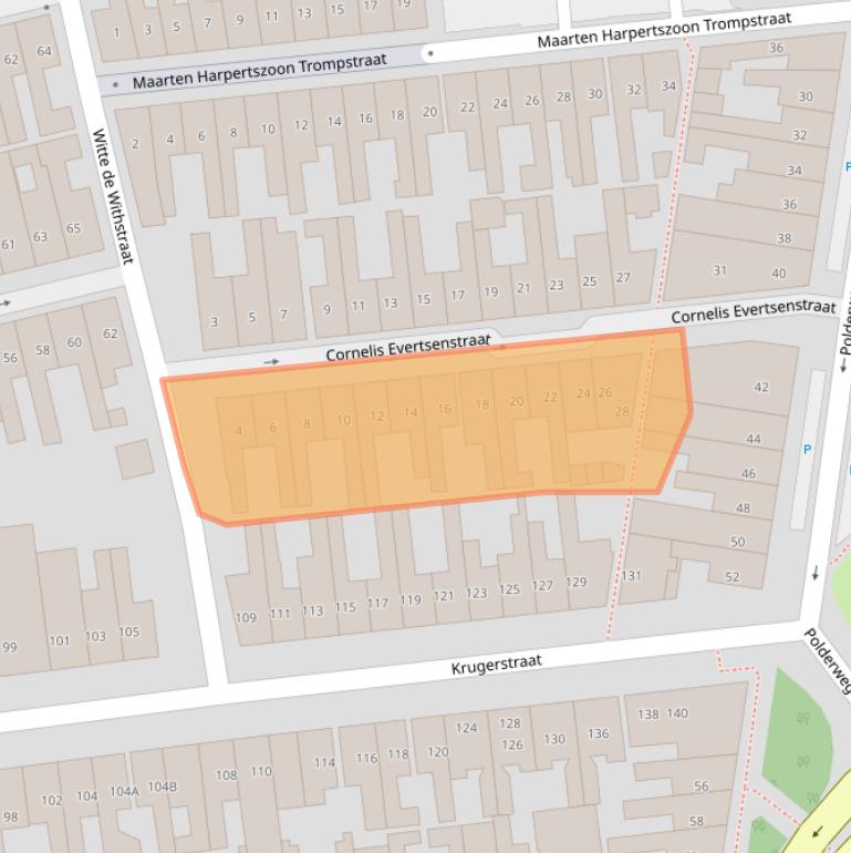 Kaart van postcodegebied 1782PZ.