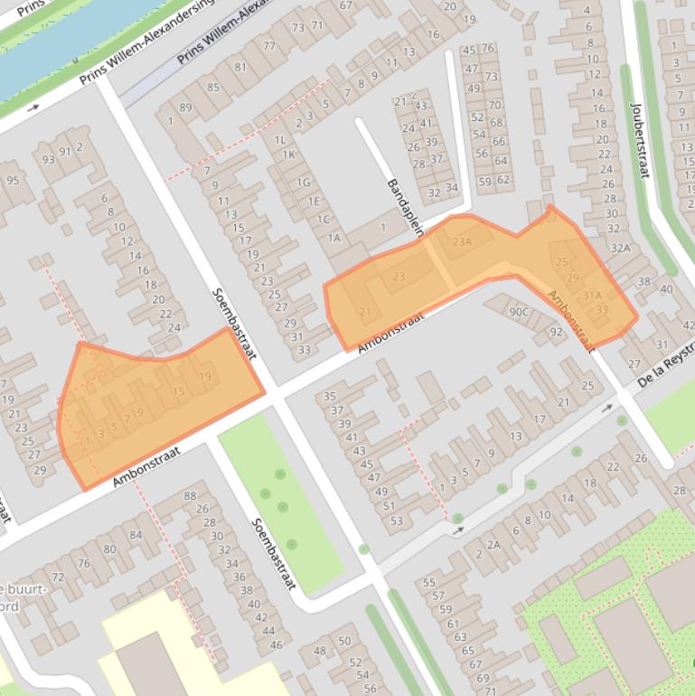 Kaart van postcodegebied 1782SJ.
