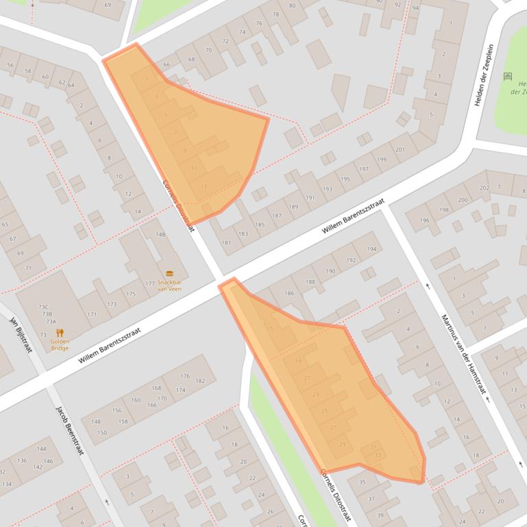 Kaart van postcodegebied 1782TN.