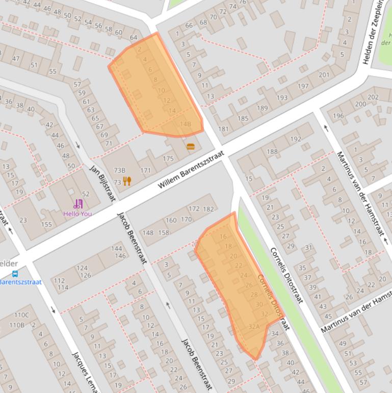 Kaart van postcodegebied 1782TR.