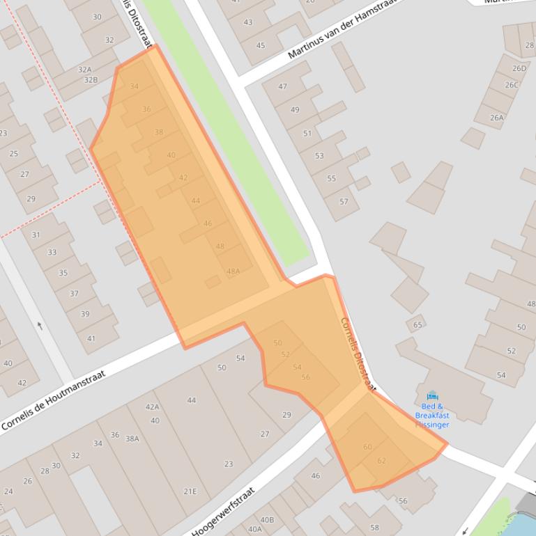 Kaart van postcodegebied 1782TS.