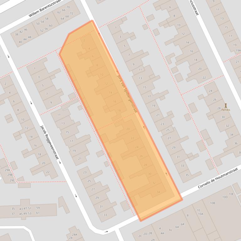 Kaart van postcodegebied 1782VL.