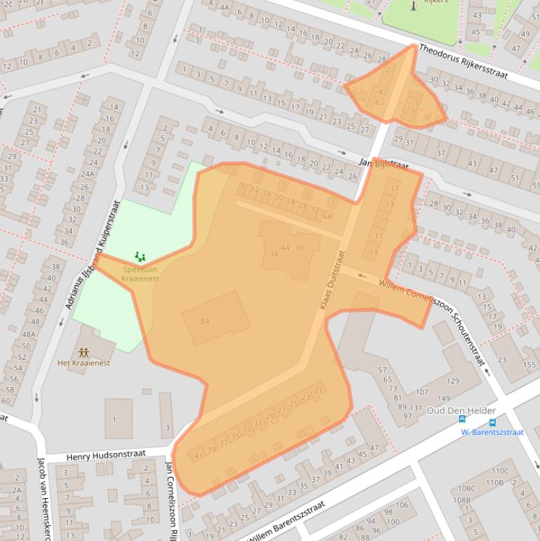 Kaart van postcodegebied 1782VR.
