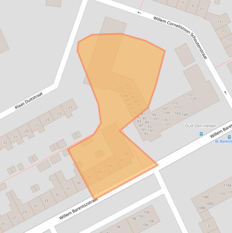 Kaart van postcodegebied 1782WC.