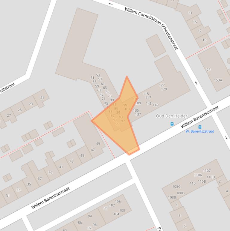 Kaart van postcodegebied 1782WD.