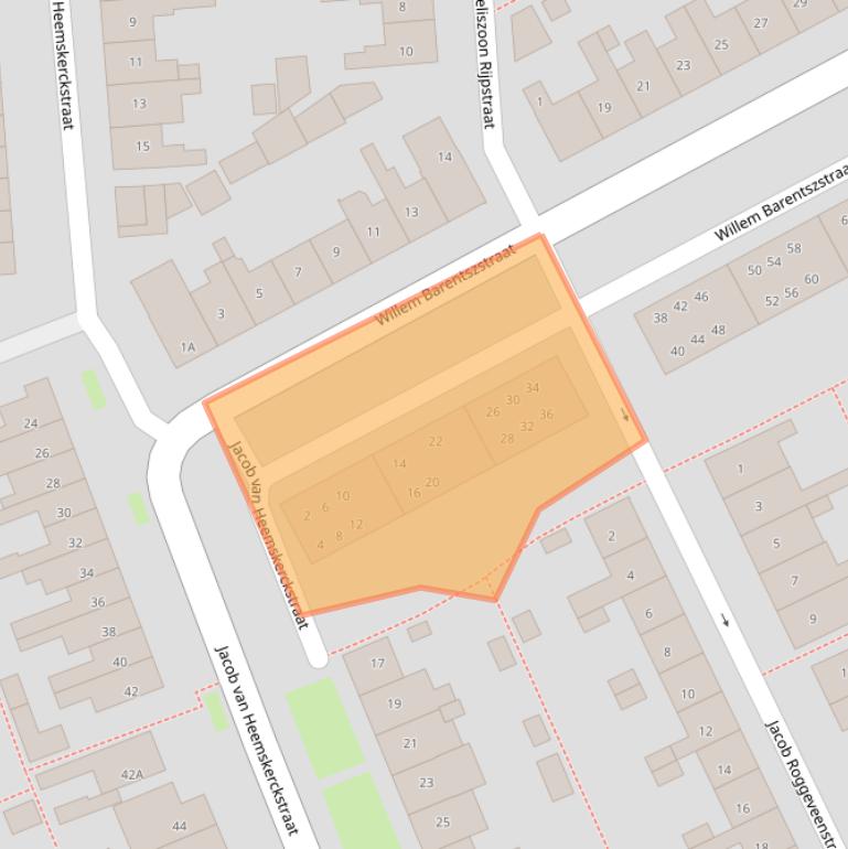 Kaart van postcodegebied 1782WE.