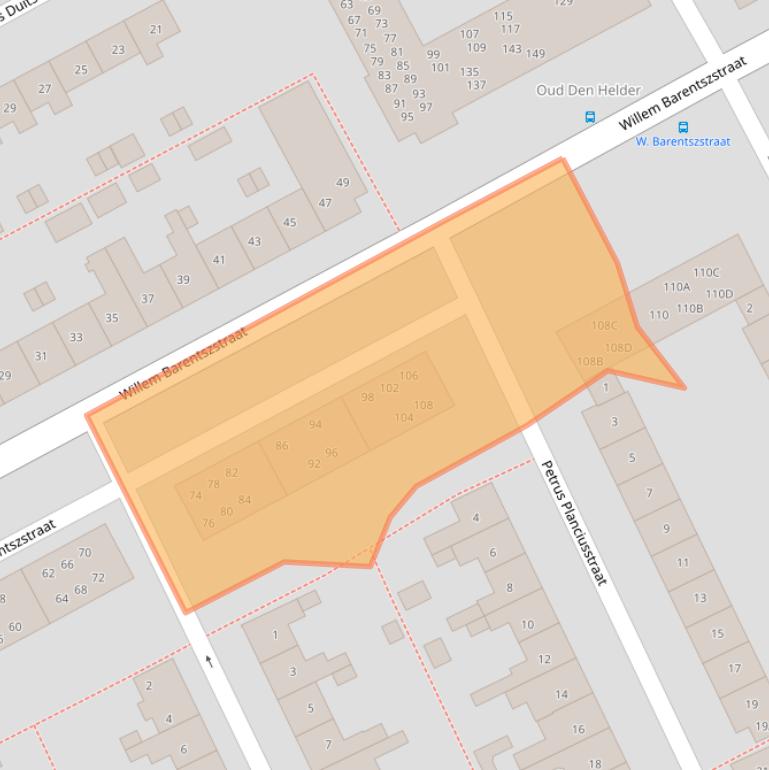 Kaart van postcodegebied 1782WH.