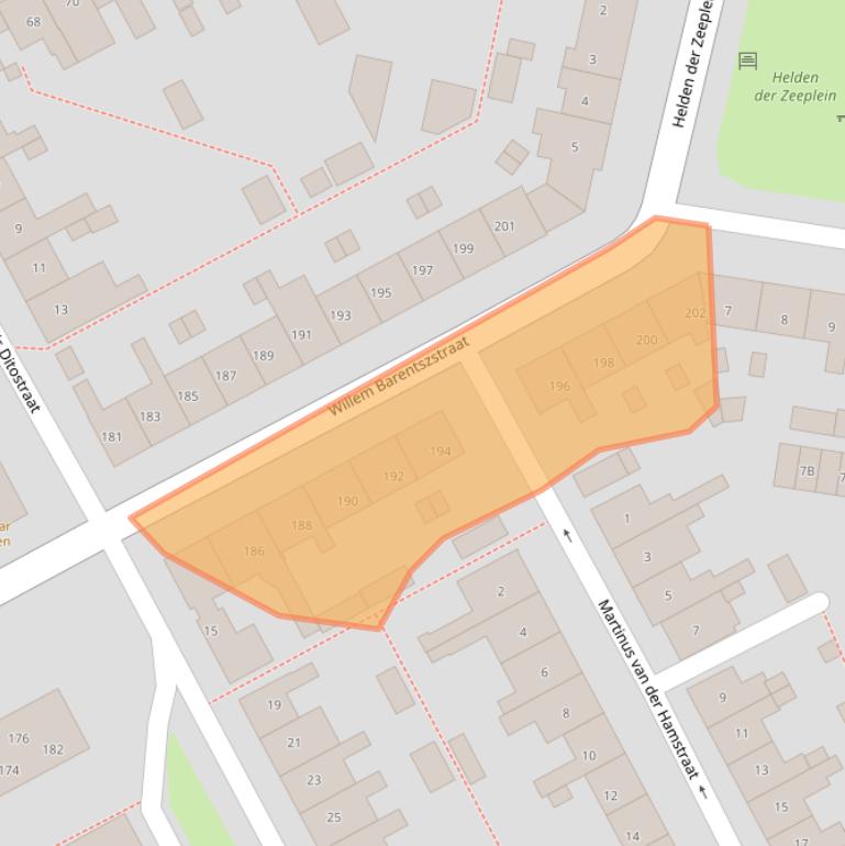 Kaart van postcodegebied 1782WL.