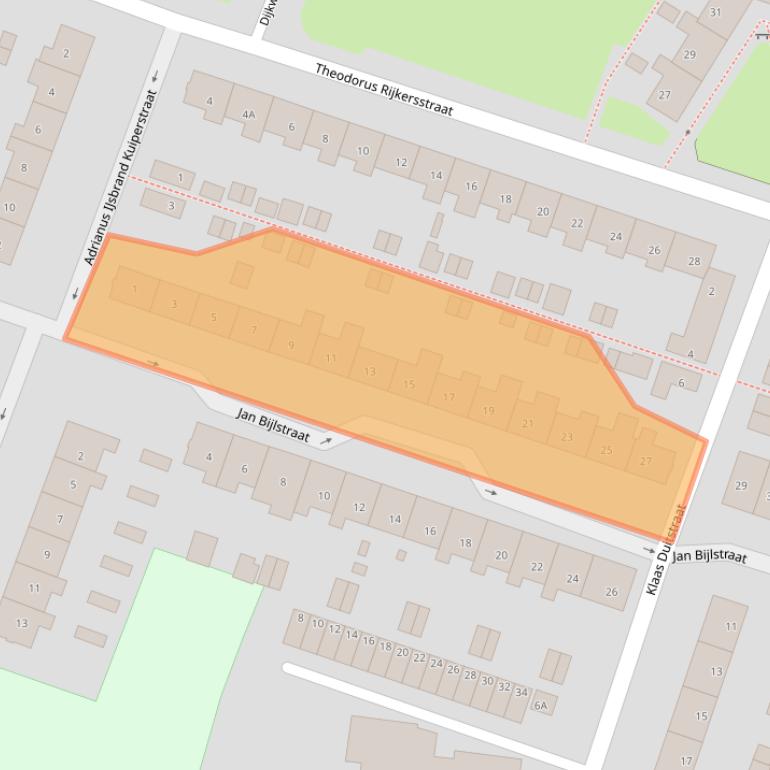Kaart van postcodegebied 1782WR.