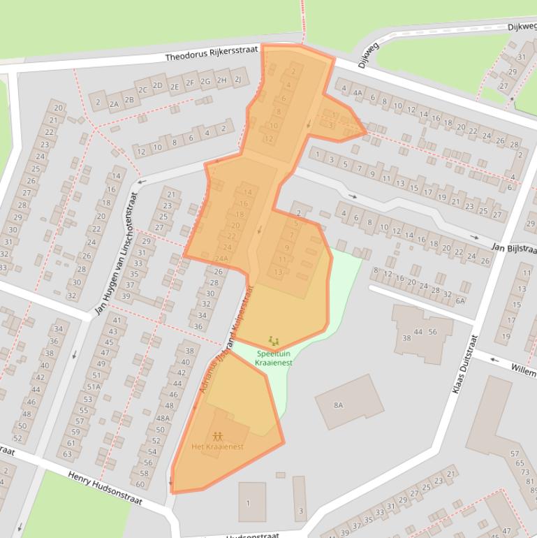 Kaart van postcodegebied 1782XA.