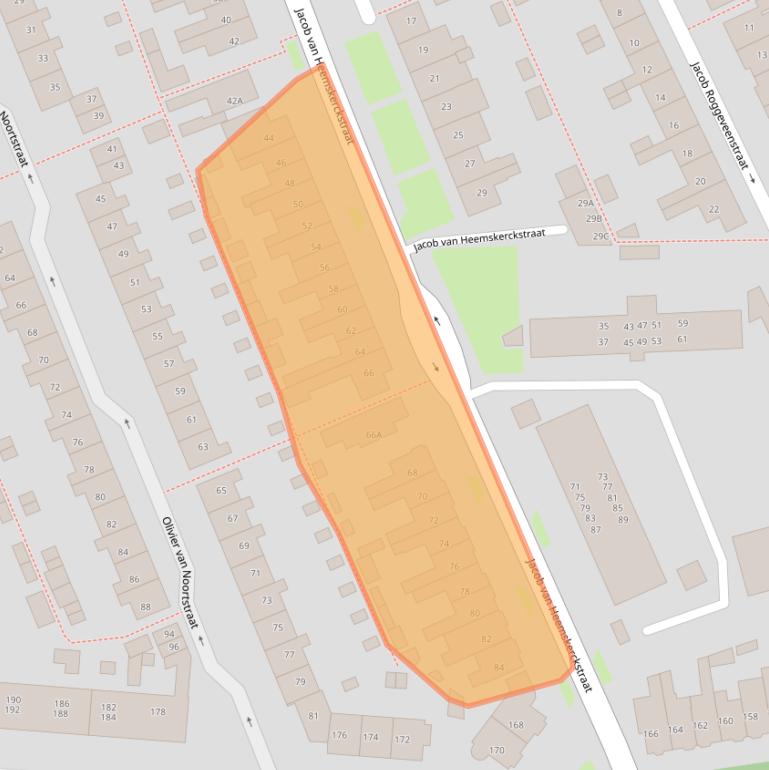 Kaart van postcodegebied 1782XE.
