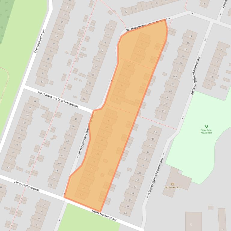 Kaart van postcodegebied 1782XG.