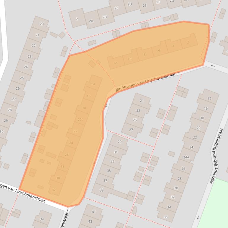 Kaart van postcodegebied 1782XH.