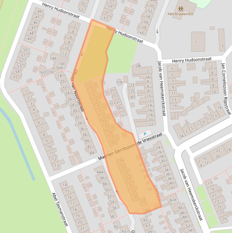 Kaart van postcodegebied 1782XK.