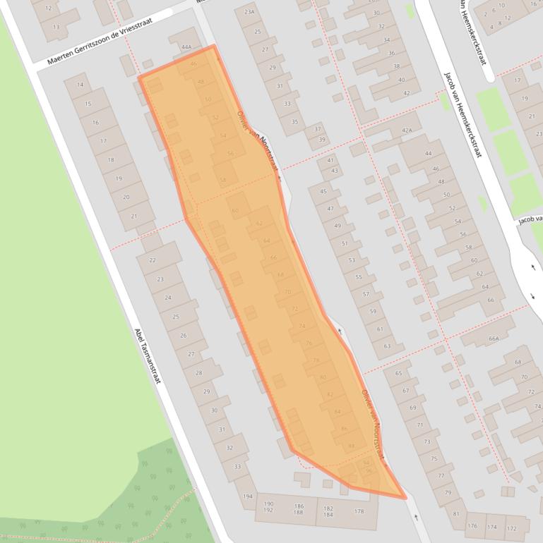 Kaart van postcodegebied 1782XN.