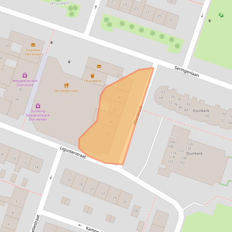 Kaart van postcodegebied 1783CC.