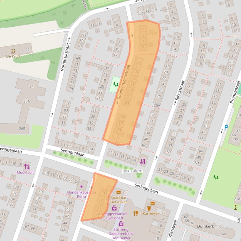 Kaart van postcodegebied 1783EK.