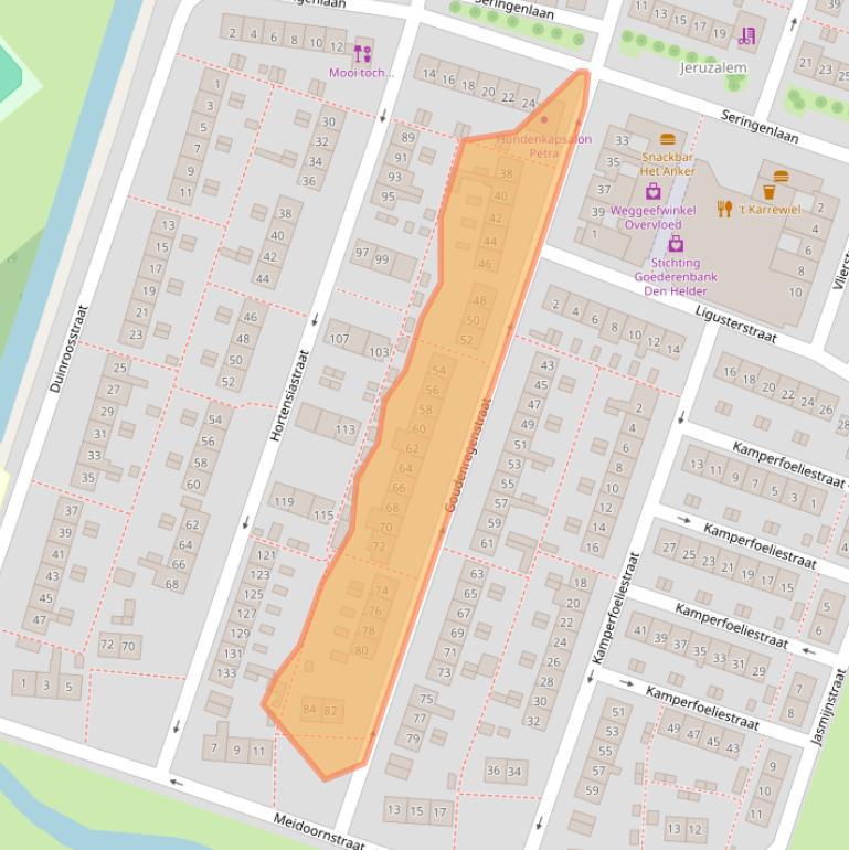 Kaart van postcodegebied 1783EN.