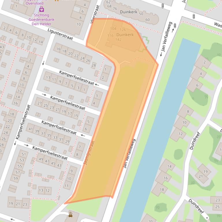 Kaart van postcodegebied 1783EW.