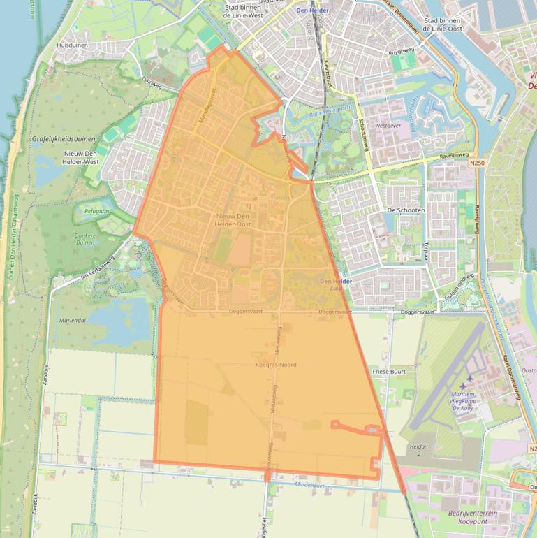 Kaart van postcodegebied 1784.