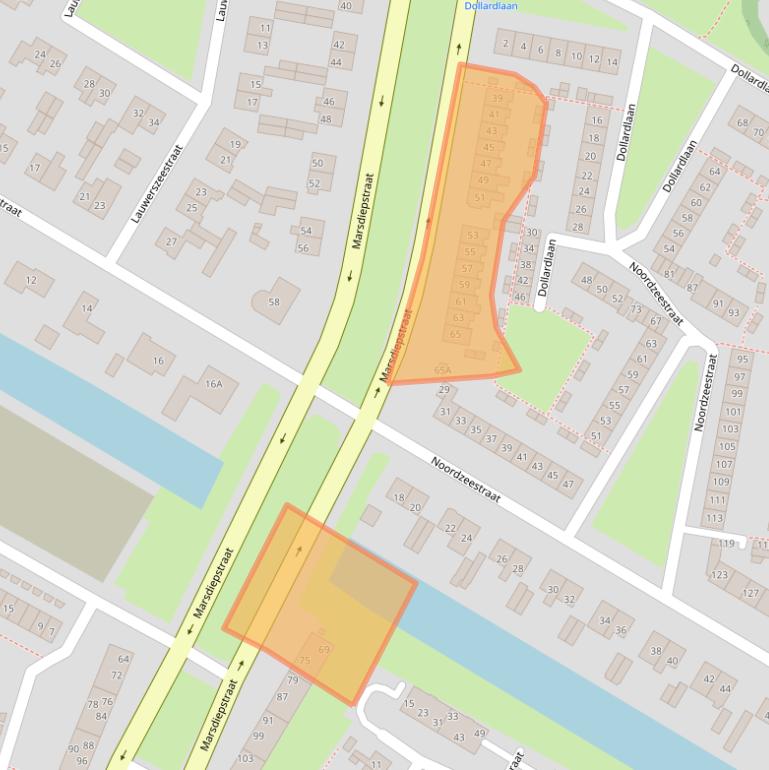 Kaart van postcodegebied 1784AA.
