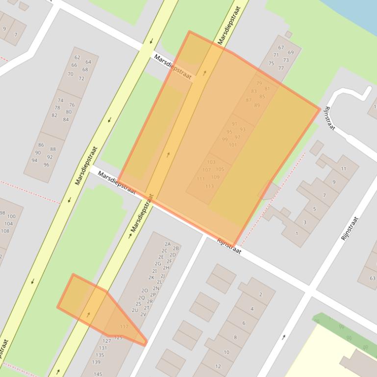 Kaart van postcodegebied 1784AB.