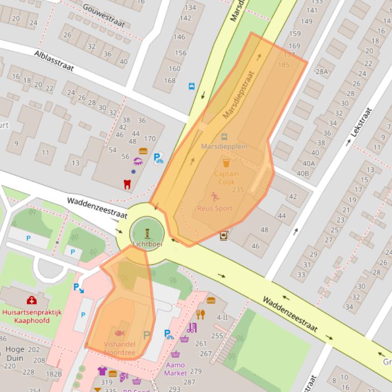 Kaart van postcodegebied 1784AD.