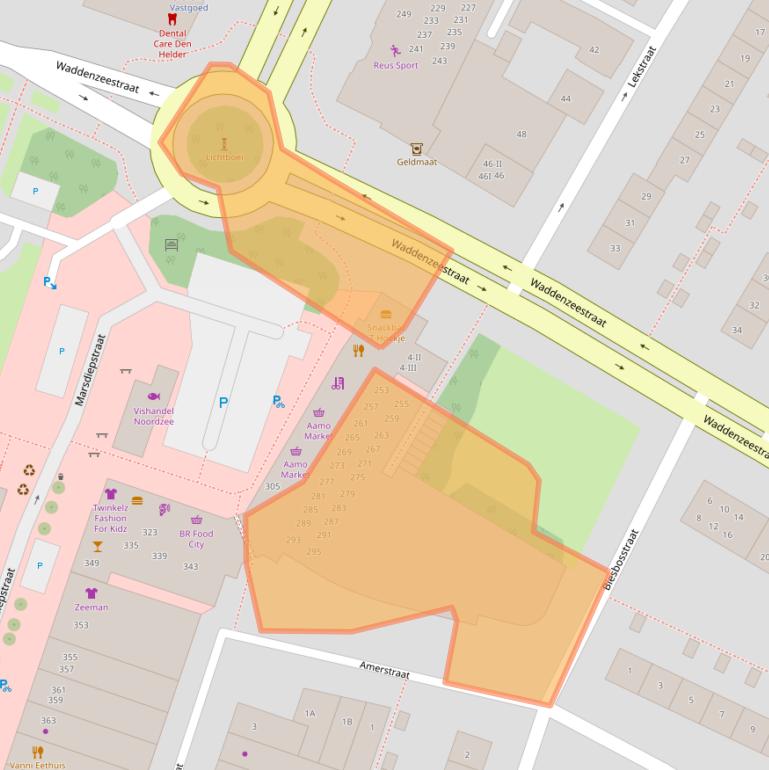 Kaart van postcodegebied 1784AE.