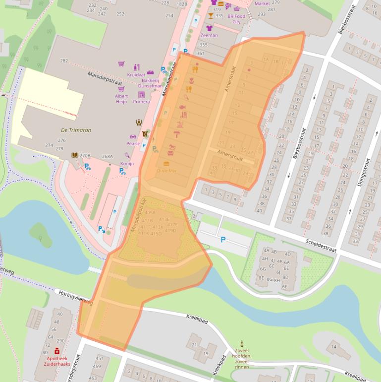 Kaart van postcodegebied 1784AH.