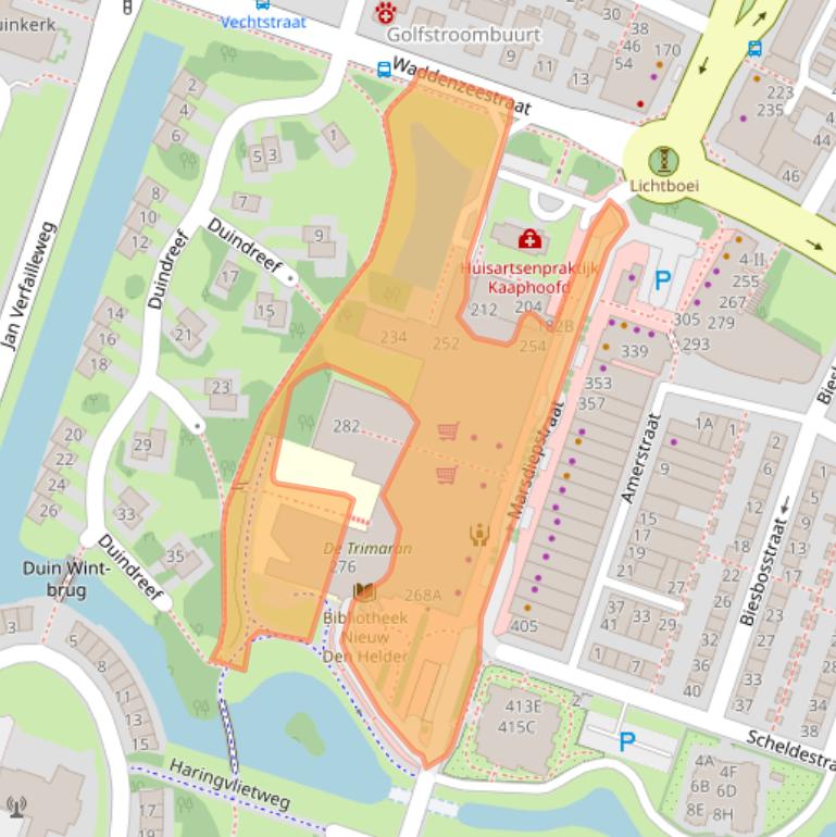 Kaart van postcodegebied 1784AV.