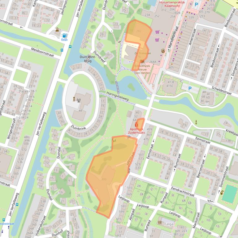 Kaart van postcodegebied 1784AW.