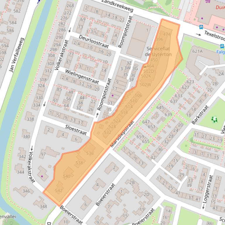 Kaart van postcodegebied 1784AZ.