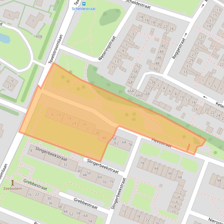 Kaart van postcodegebied 1784CG.