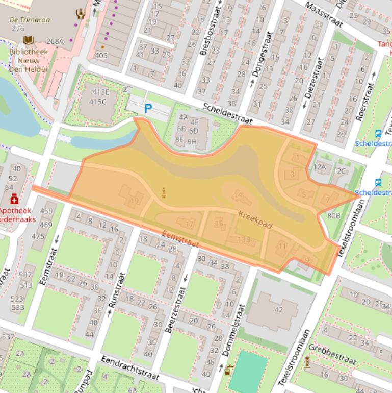 Kaart van postcodegebied 1784CX.