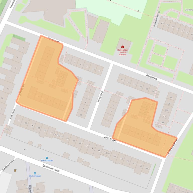Kaart van postcodegebied 1784DK.
