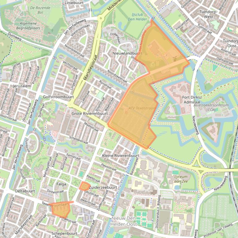Kaart van postcodegebied 1784EA.