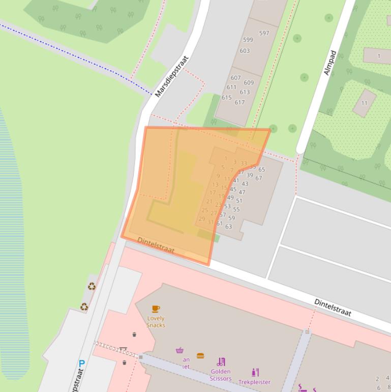 Kaart van postcodegebied 1784GE.