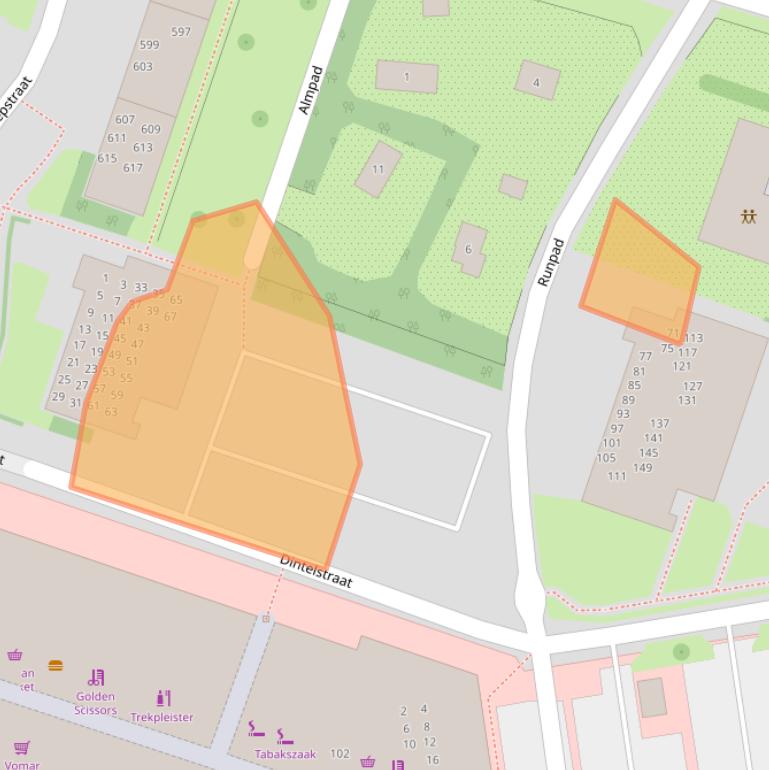 Kaart van postcodegebied 1784GG.