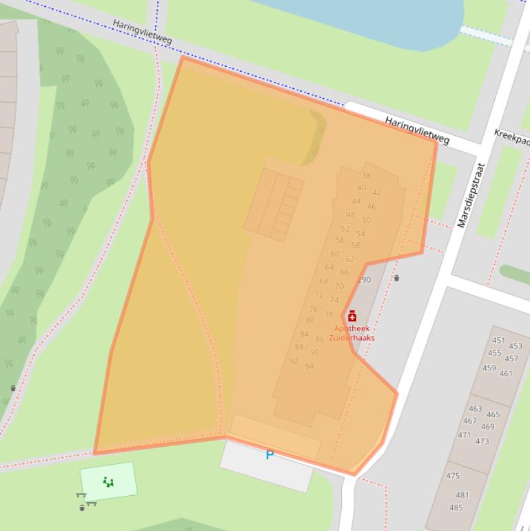 Kaart van postcodegebied 1784HA.