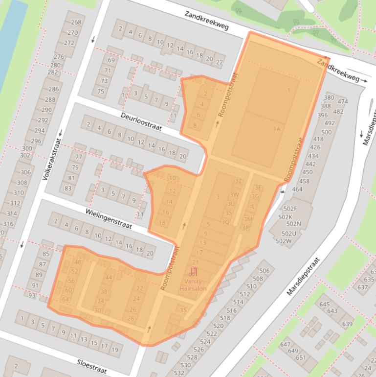 Kaart van postcodegebied 1784JH.